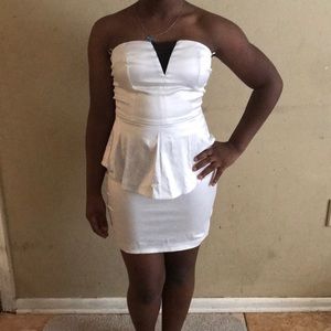 White Peplum Dress